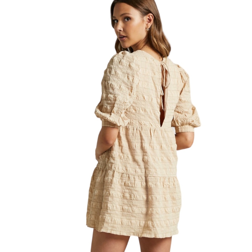 Showpo Darcia Dress in Beige Check Sz 2 - Picture 3 of 16